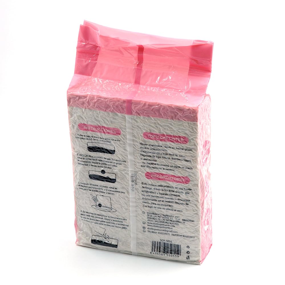 Cuopet Tofu Katzenstreu Mit Grüntee - 100% Natürlich - 18 Liter (3x6L) - Wasserlöslich