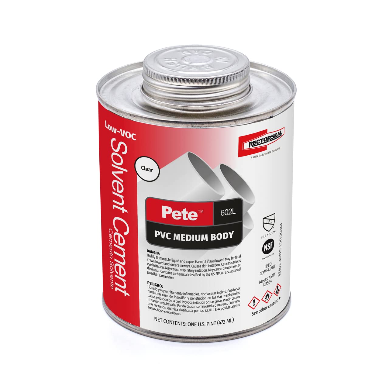 Amazon.com: RectorSeal PETE 602L 55926 Medium Solvent Cement