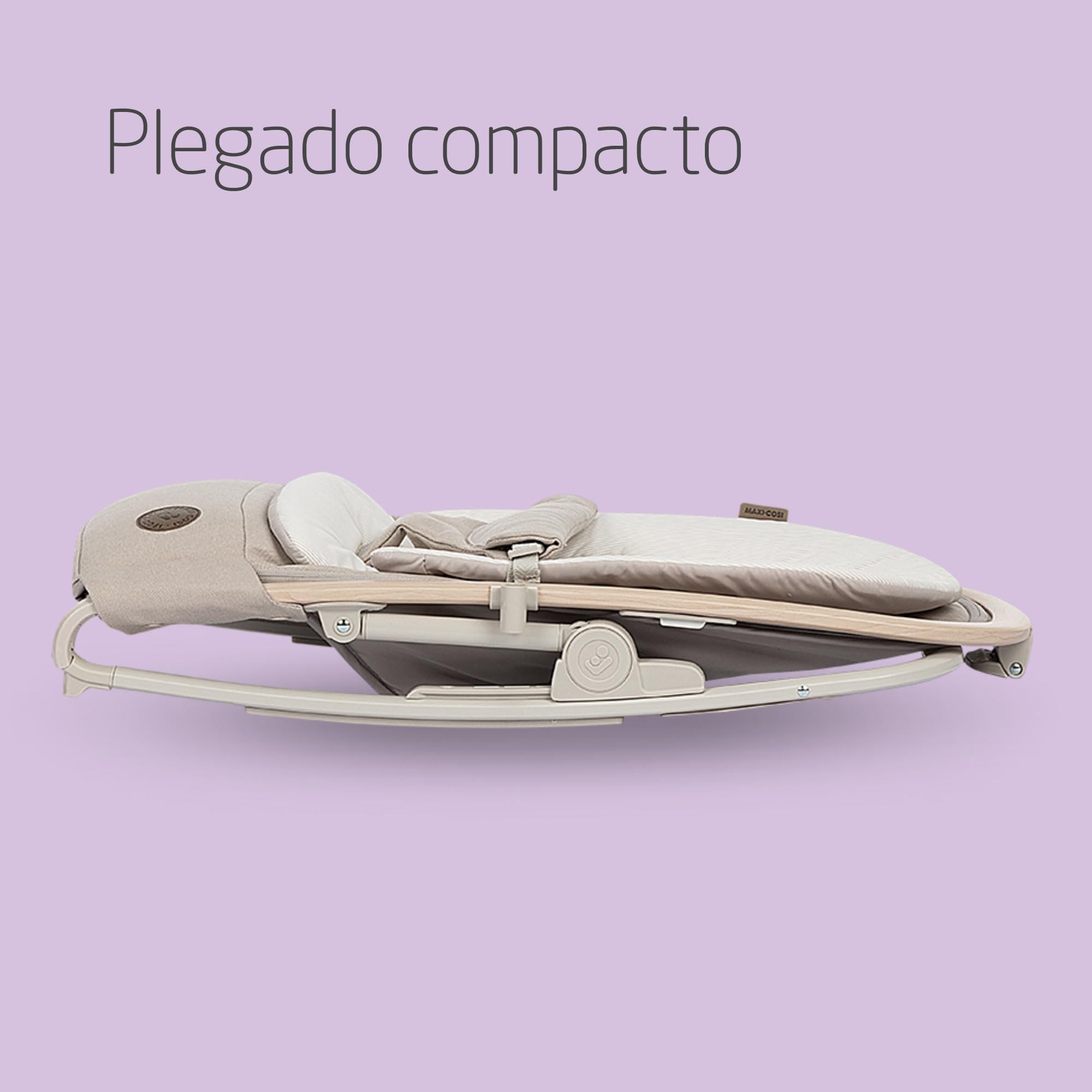 Maxi-Cosi Kori Hamaca Bebé 2 en 1 con arco de juegos, 0-2 años, máx.15 kg, balamcin bebe, 3 posiciones de reclinación una sola mano, ligera y compacta, arnés Easy-in, Eco Care, Classic Beige