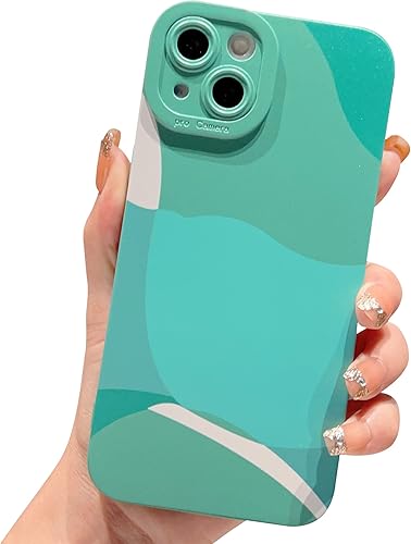 YKCZL Funda compatible con iPhone 13 de 6.1 pulgadas, bonita funda protectora de lente de cámara completa, delgada, suave, a prueba de golpes, para