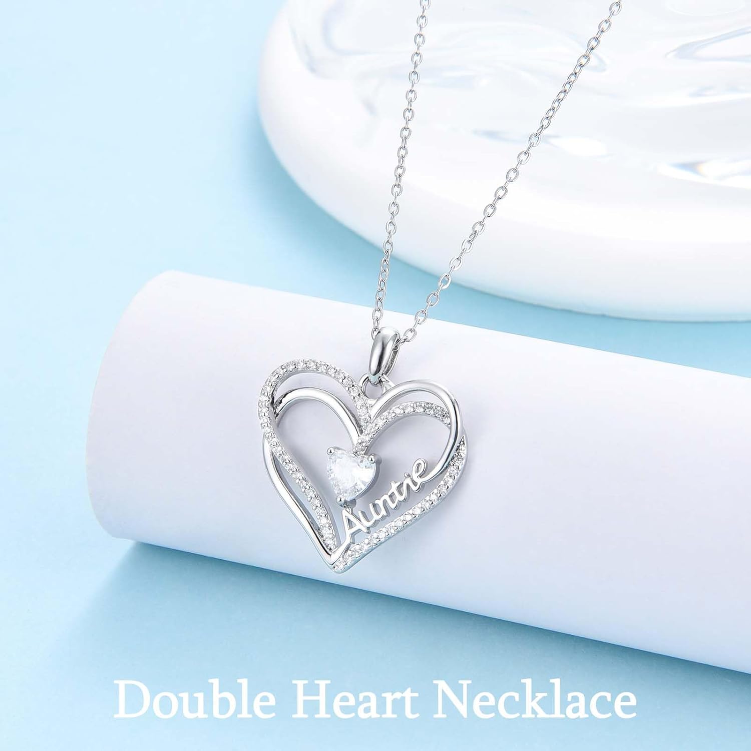 Stocking Stuffers for Girls Women, Double Entwined Hearts To My Daughter Sister Auntie Niece Grandma Nana Necklace Jewelry Christmas Valentines Mothers Day Easter Birthday Gifts for Girls Teens Women - Image 3