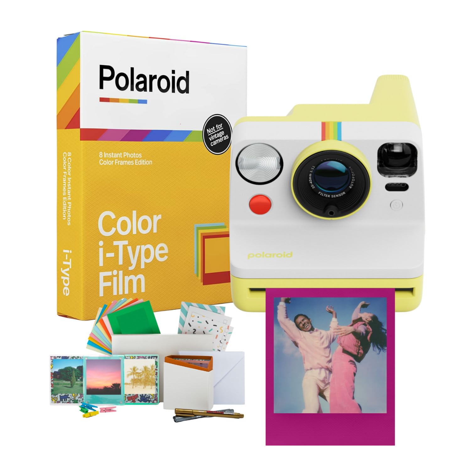 Polaroid Now Generation 3 Analog Instant Camera with Tripod Mount and Two-Lens Autofocus System (Yellow) Bundle with Color Film and Film Kit (3 Items)-image-46