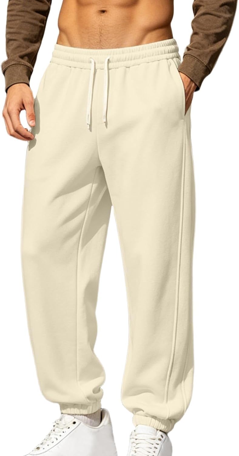 Men's Jogger Sweatpants Drawstring Elastic Waist Pants Pockets