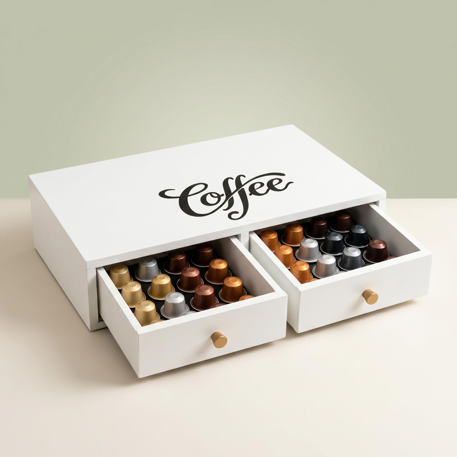 Kaffeemaschinen-Unterlage mit Schubladen stabil Kaffee-Organizer mit Schubladen schlank Küchenorganizer für Kaffeeliebhaber