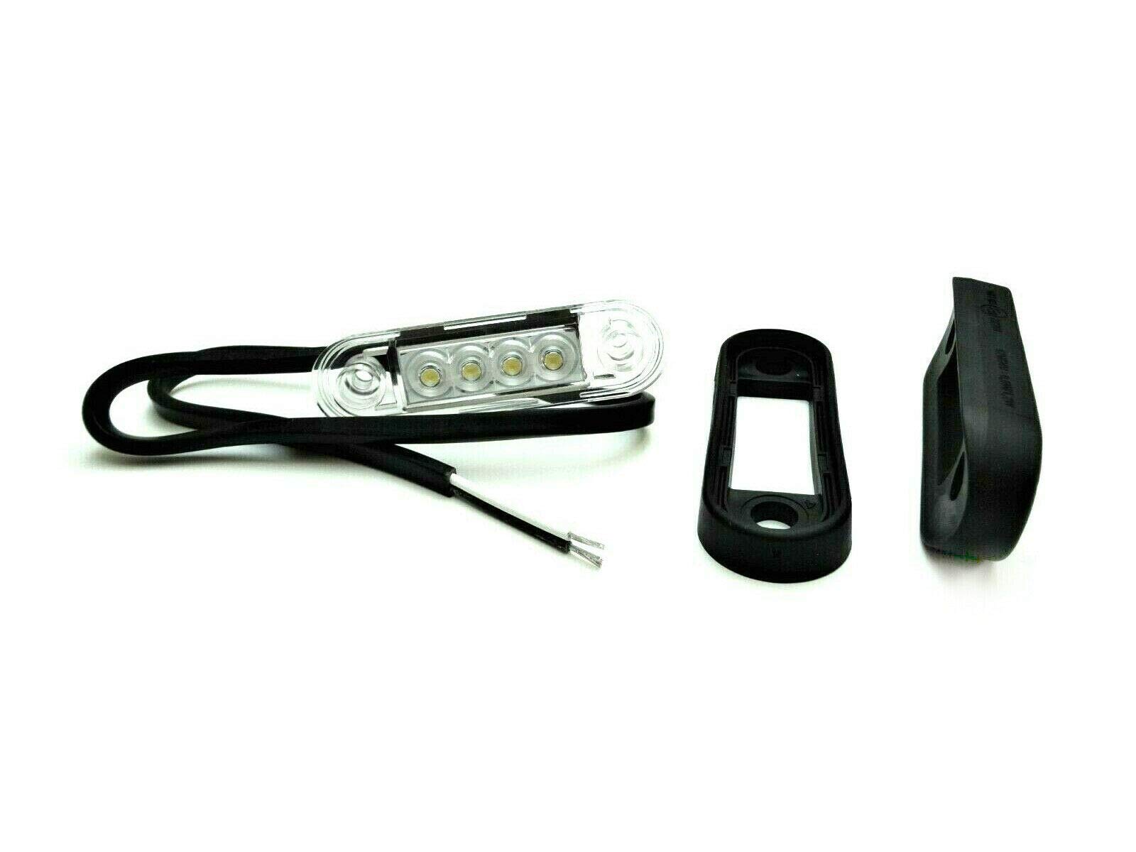 2x LED Umrissleuchten hinten Begrenzungsleuchte ULTRA FLACH Weißlicht, 12V 24V, E9 Positionsleuchten für LKW, PKW, Anhänger, Trailer und Wohnwagen