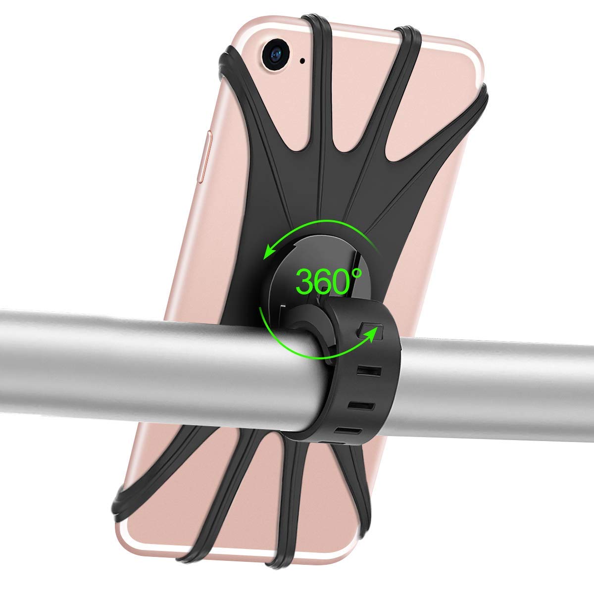 Sulfar Bike Phone Mount, 360 DEGREE Rotation Motorcycle Bicycle Handlebar Cradle, Samsung Galaxy S10+, S10, S10e/S9/S8, XiaoMi, Huawei, LG, Black, CARMOUNT01B