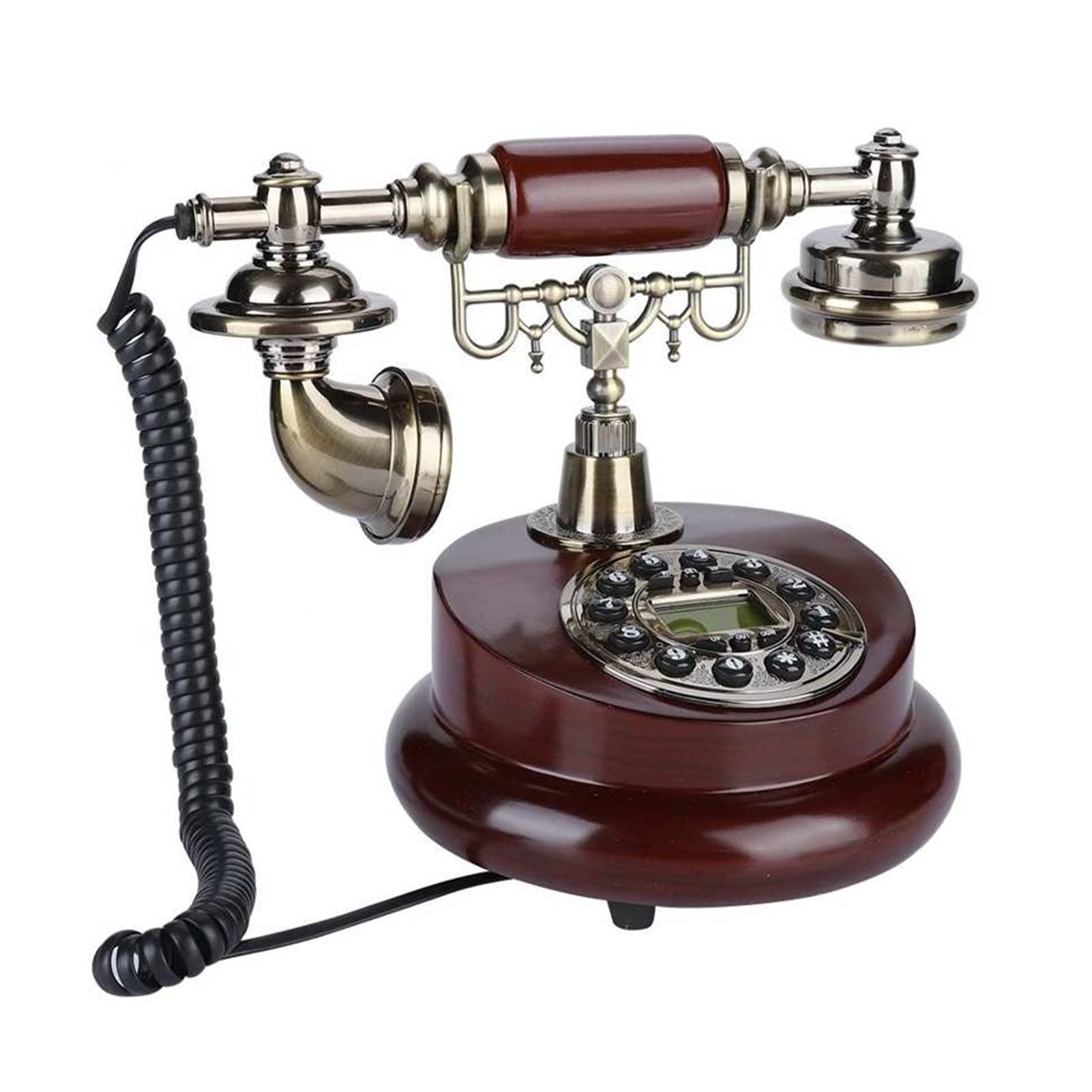 Różowy telefon retro dla seniorów Klasyczny zabytkowy telefon stacjonarny z obrotową tarczą i zestawem głośnomówiącym do domu/biura/hotelu Antyczne telefony