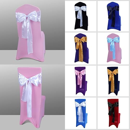 Vista 57 de Babenest - 10 lazos para sillas de satén para bodas, banquetes o fiestas de Navidad, baby shower eventos decoración (dorado)