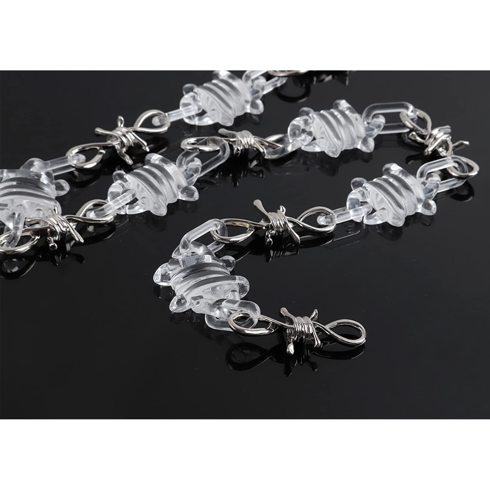 ESNY Punk Acrilic Cuban Link Catena Coperonatore Collana Collana Grossa Collana Collana Collana Collana Collana Collana Colorata per Donne Transparent