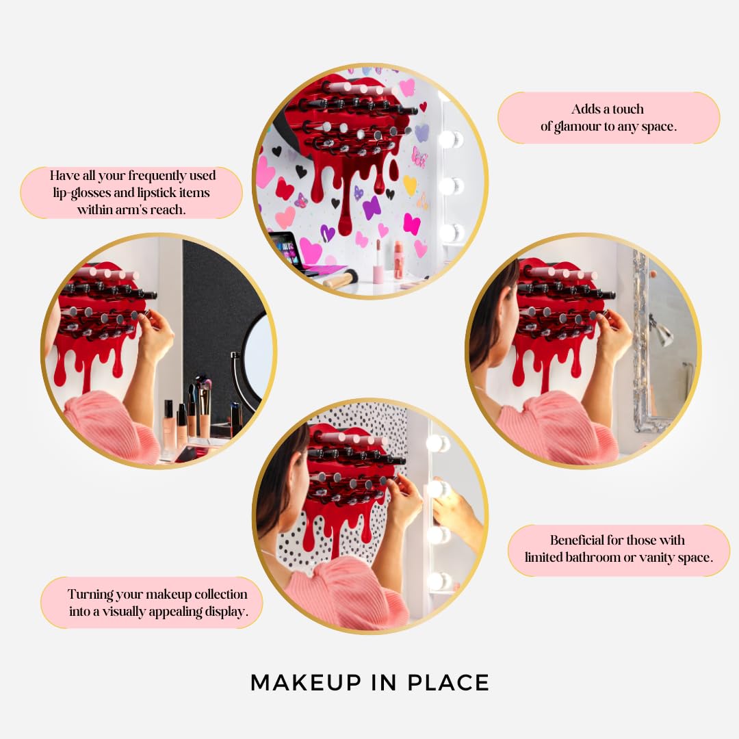 Make Up In Place Fearless Lippenstift-Organizer Aus Acryl – Hält 10 Stifte, Wandmontage