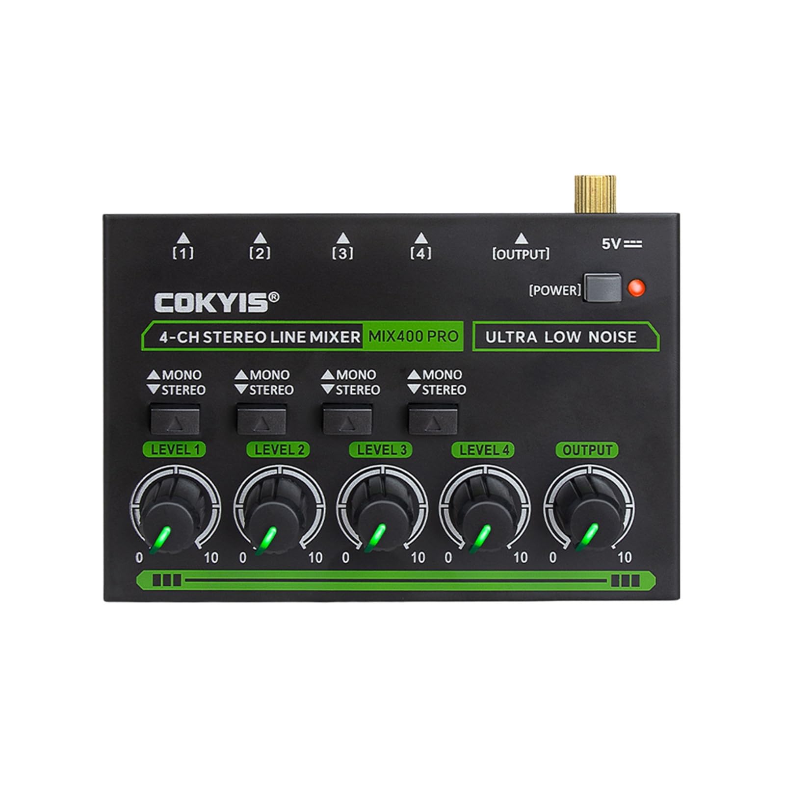 Mixer Stereo di Linea a 4 canali a bassissimo Rumore Mini Mixer Professionale Mini Mixer Mixer di Linea for Piccoli Club o Bar
