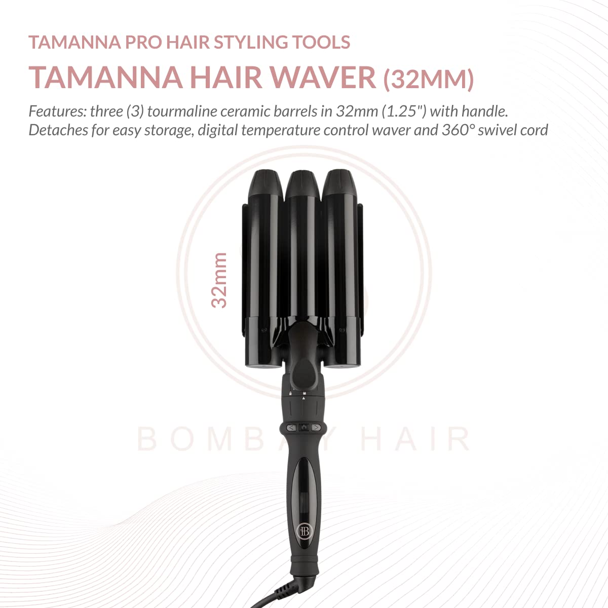 Tamanna Bombay Hair 3-in-1 curling set Versatile Styling: 3-in-1 Curling Wand Set with Extended  main image 4
