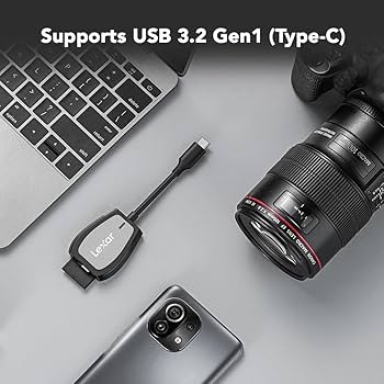 Lexar Professional USB 3.2 Type-C Dual-Slot Reader, Supports SD