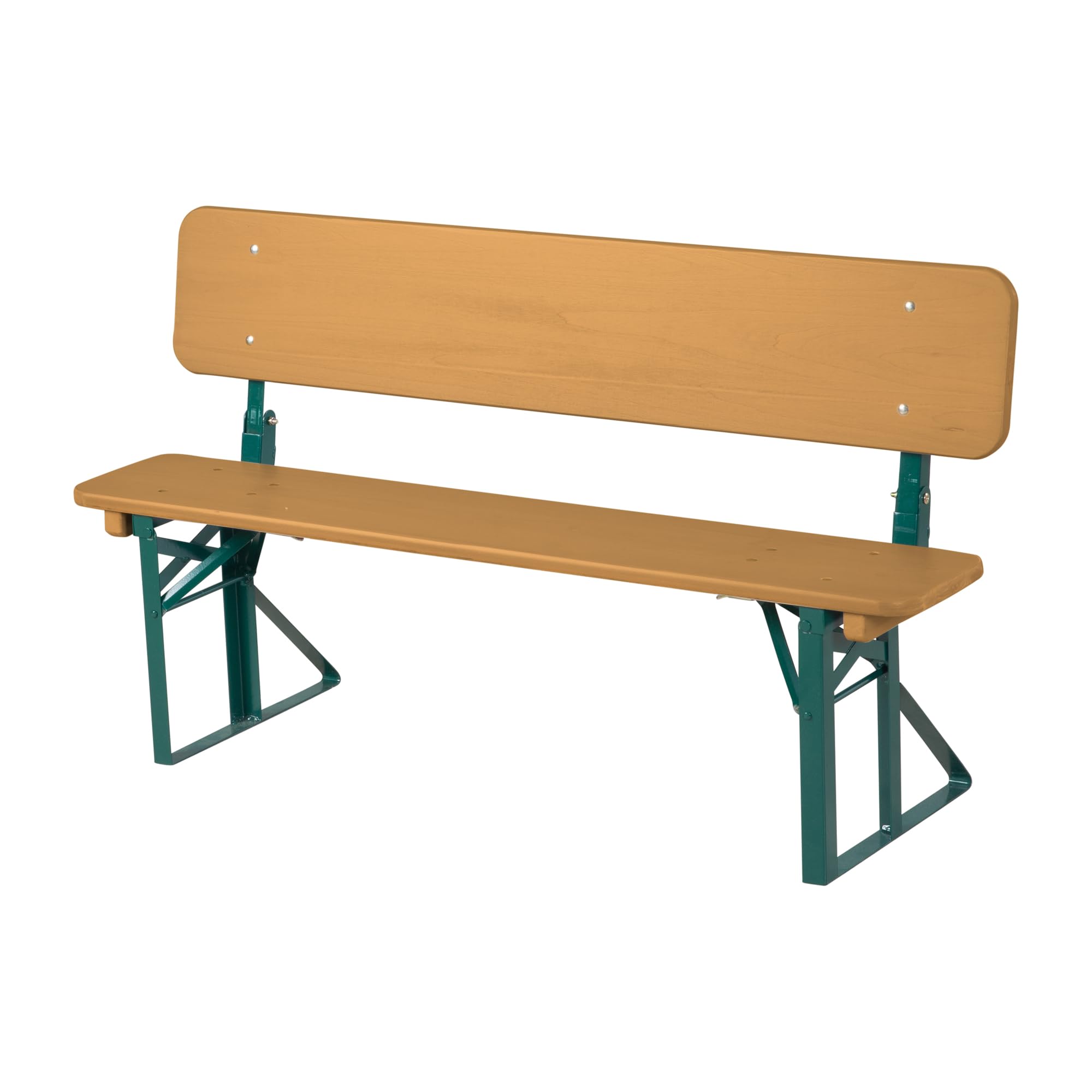 roba Outdoor Party-Garnitur für Kinder - Kindersitzgruppe mit Lehne aus FSC zertifiziertem Holz - 2 Bänke + 1 Tisch - Klappbare Sitzmöbel ab 24 Monaten - Natur/Grün