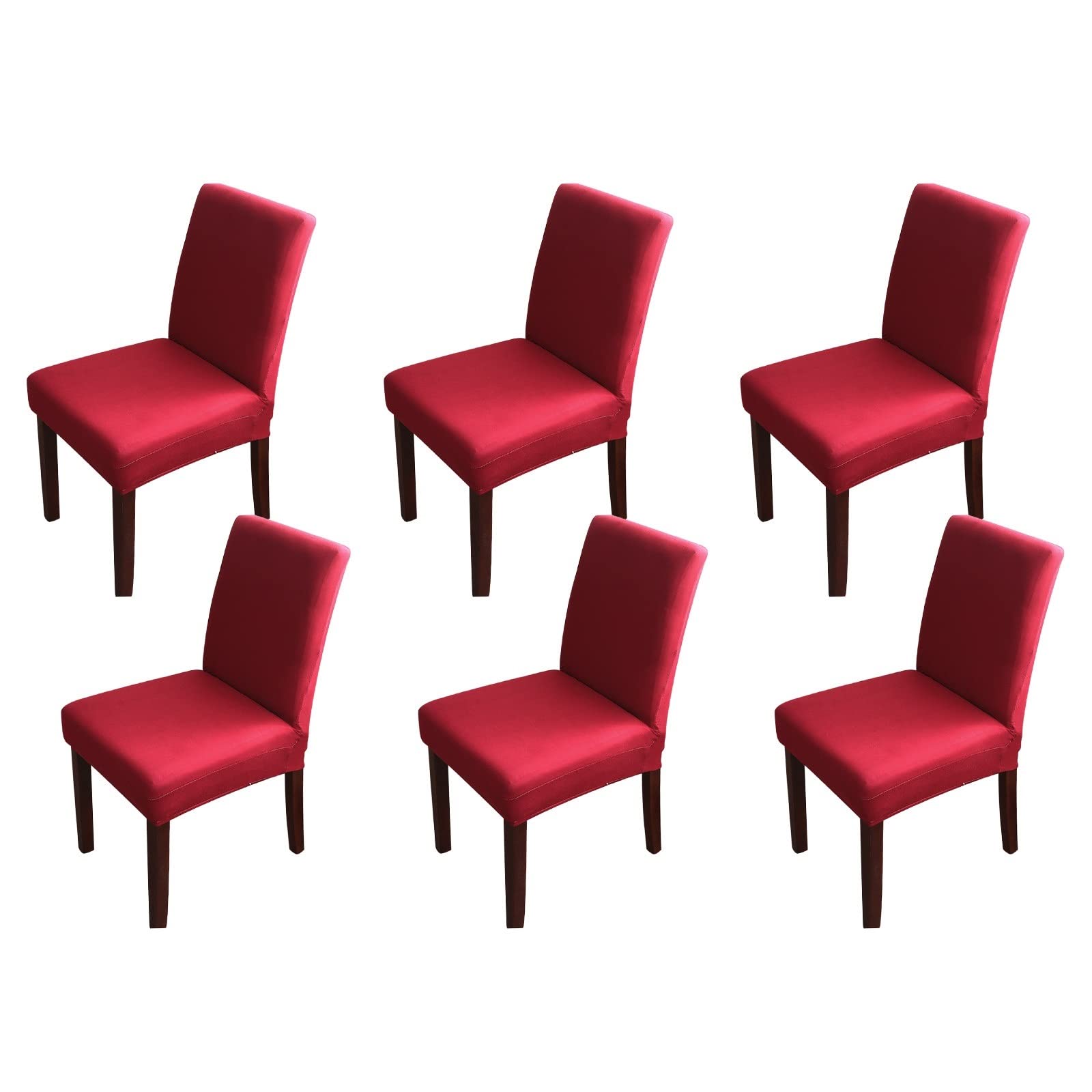 Housse de chaises rouge en polyester KnSam lot de 6 pour salle à manger