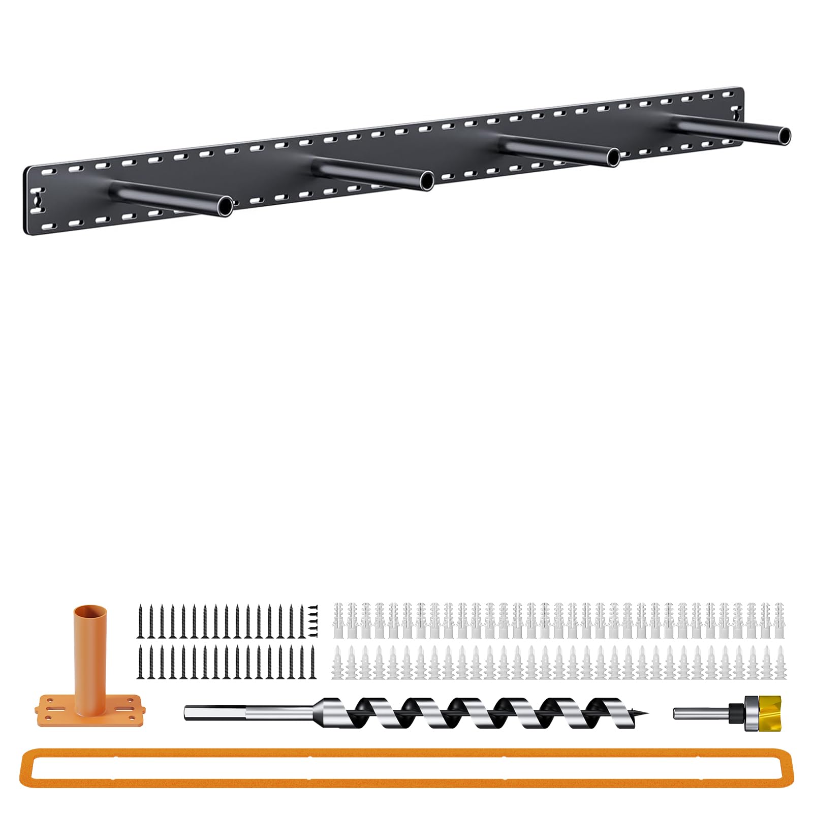 Photo 1 of 1 Pack Large Shelf Brackets Long Floating Shelf Bracket Invisible Floating Shelf Hardware Heavy Duty Floating Mantel Brackets(43"X8"X3" with Tools)