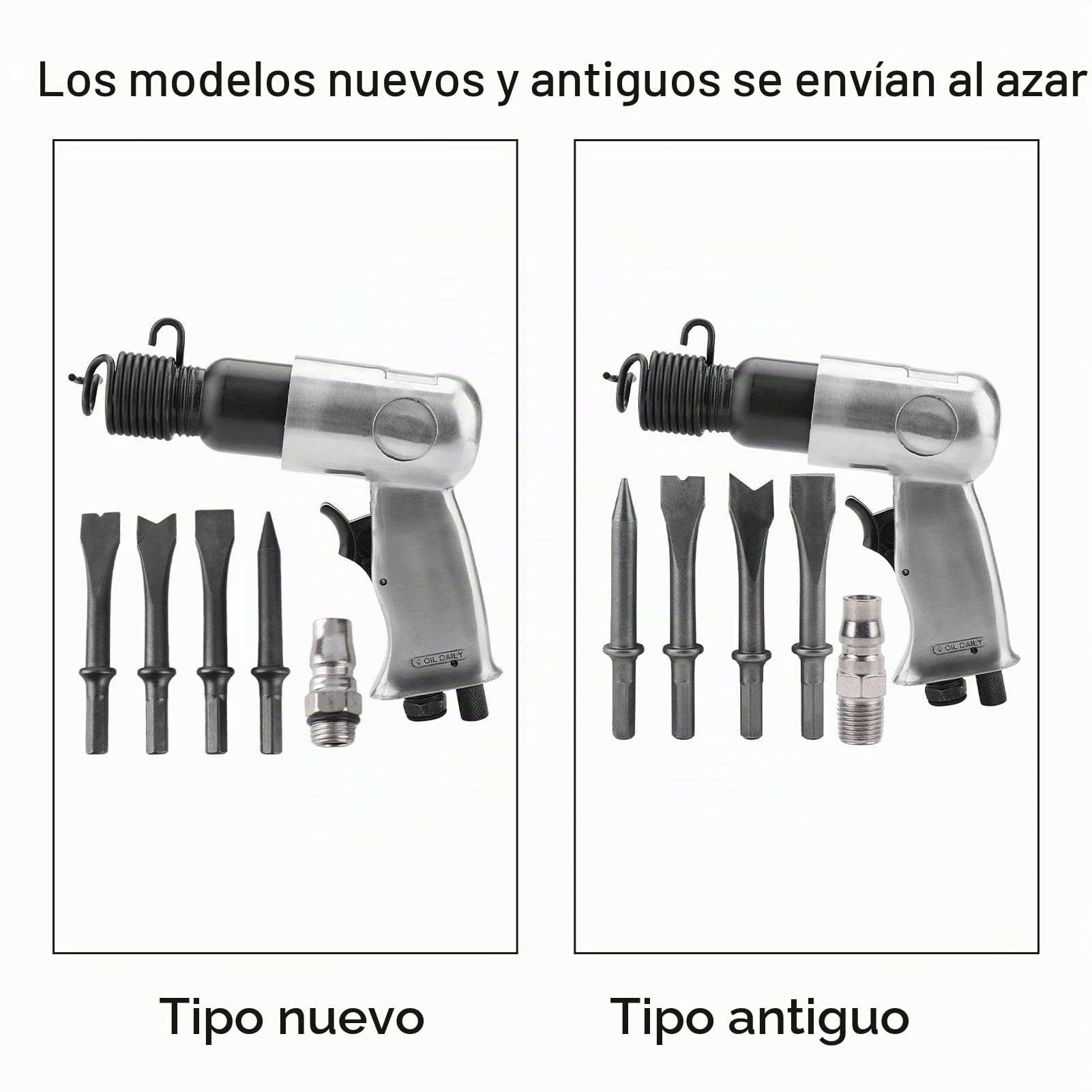 Martillo de Cincel de Aire, Herramienta de Pala Neumática Industrial de Tipo Recto con Puntas de Cincel, Cincel Neumático con Cuerpo de Aleación de Aluminio para Taladrar,