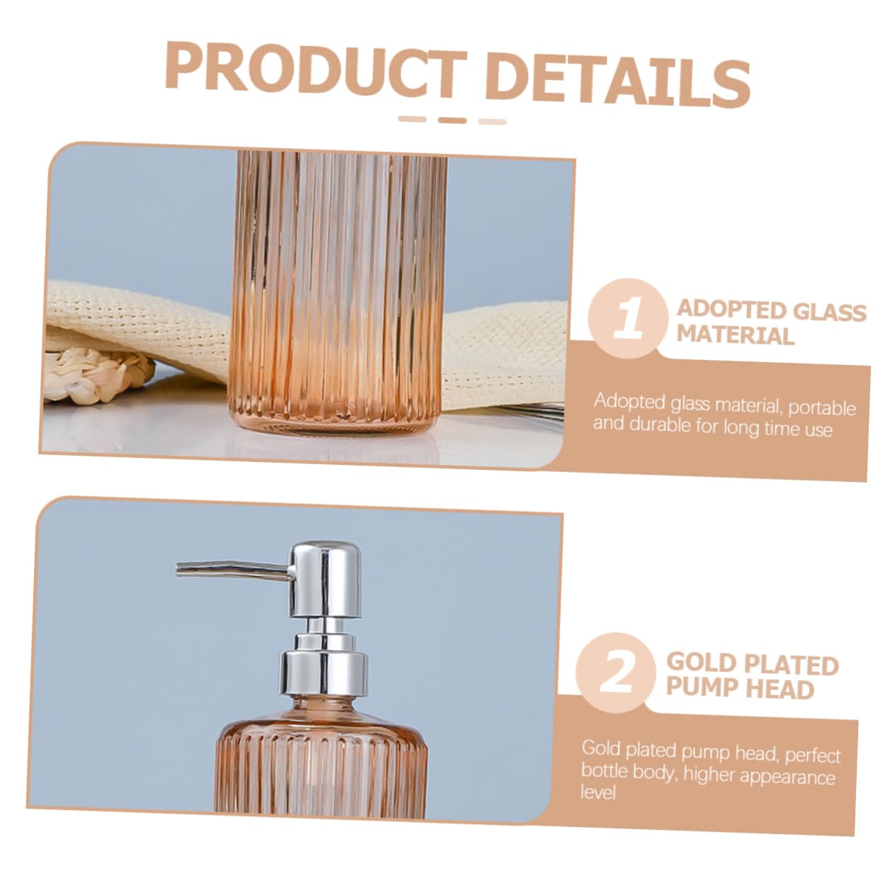 3 Stück Glas Pumpflaschen 500ml Nachfüllbare Shampoo Spenderflaschen für Reise und Hotel Langlebig und Wiederverwendbar
