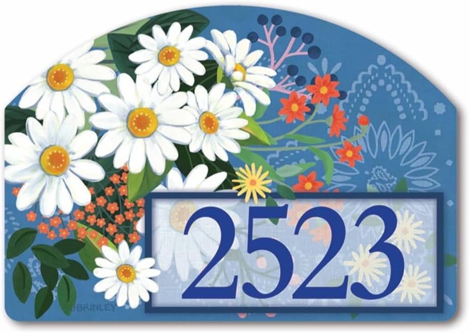 Studio M Decorative Blue, White, Yellow 14 x 10 Inch Vinyl Easy Change, Garden Lawn Yard DeSign Magnet, Bandana Daisies