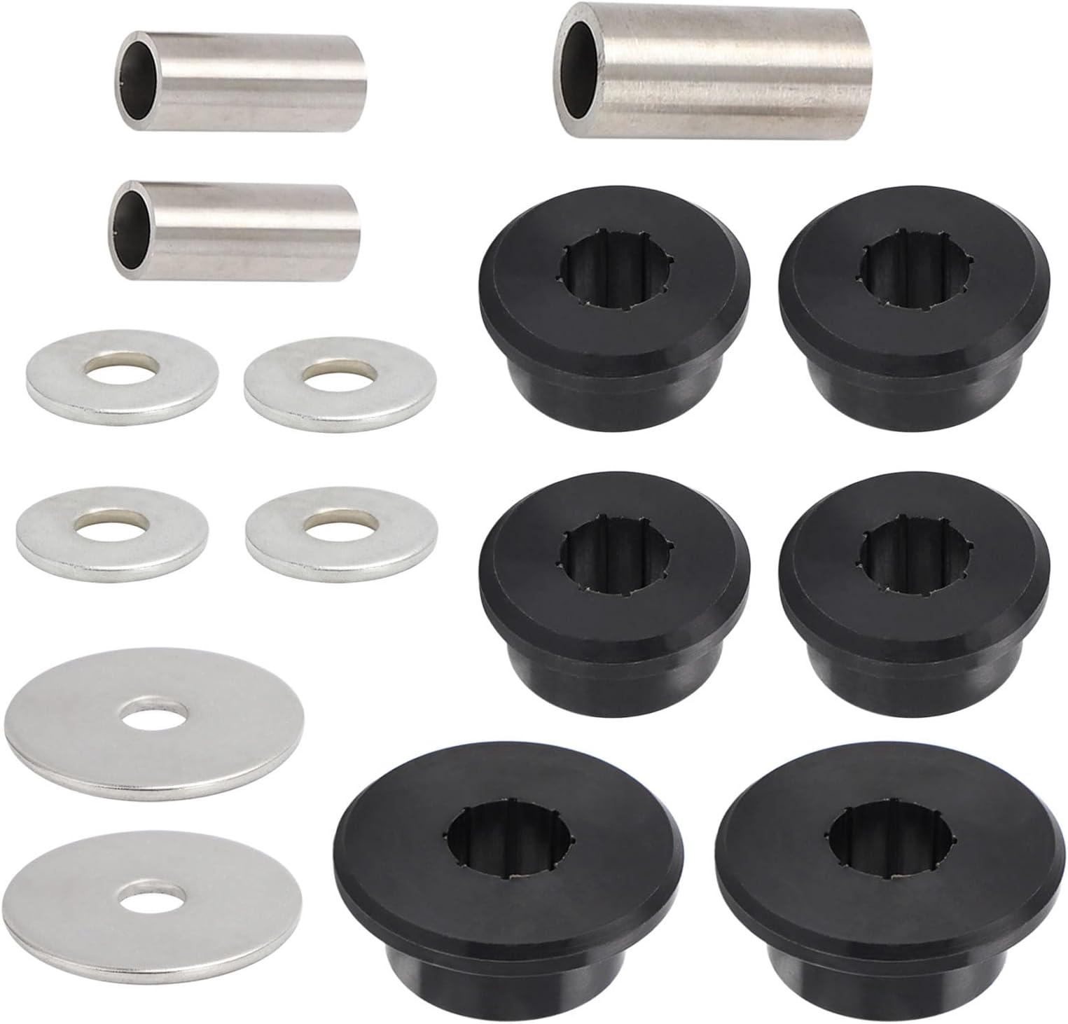 Polyurethane Front Differential Side Mount Bushings for Hummer H3 H3T 2006-2010, 15PCS Mount Bushing Set Kit (Black)