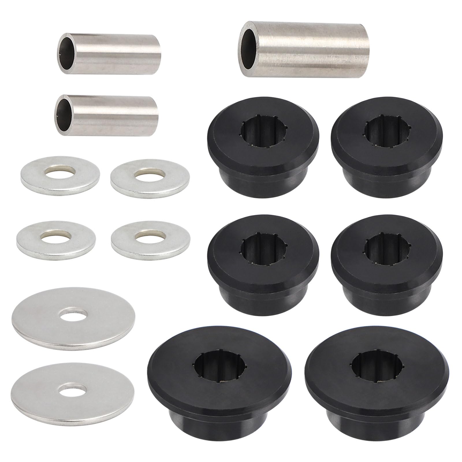 Polyurethane Front Differential Side Mount Bushings for Hummer H3 H3T 2006-2010, 15PCS Mount Bushing Set Kit (Black) (Mount Bushing Set Kit, 15pcs)