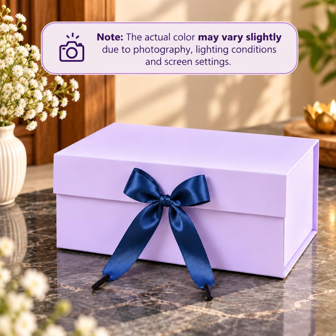 Decorative Gift Boxes - Collapsible & Purple -5