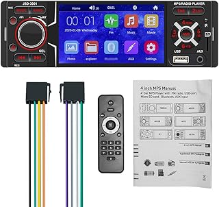 jogador de carro,ERYUE 4,1 polegadas Single Din Carro Estéreo BT Touchscreen MP5 Player Receptor de Rádio FM Suporte TF/USB/AUX-IN Chamadas Mãos Livres Imagem Reversa Controle de Volante