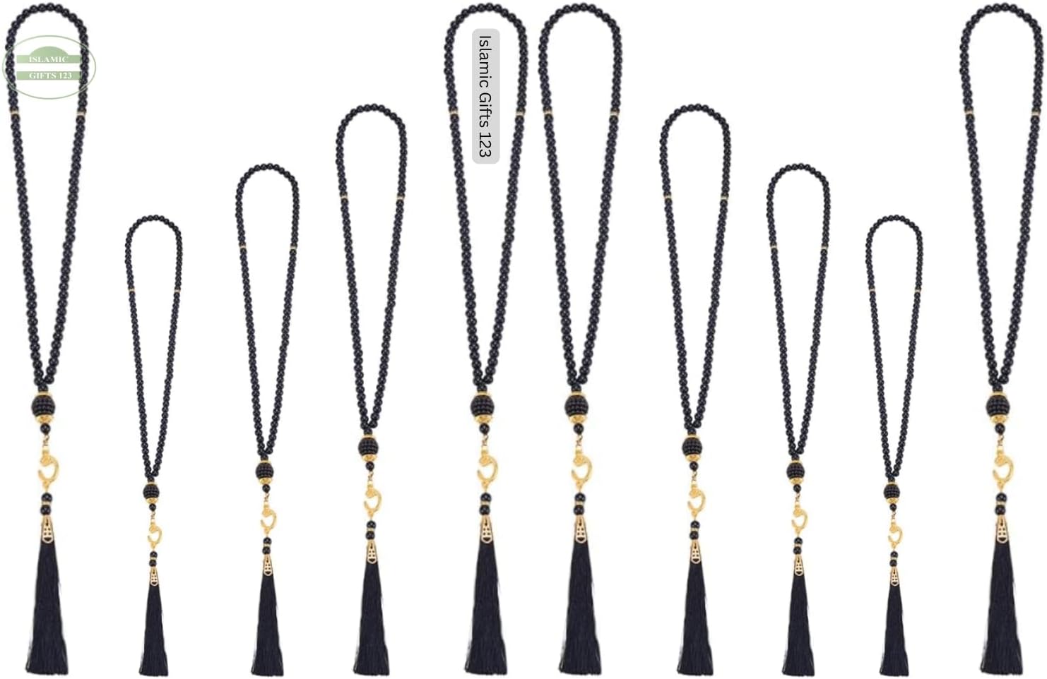 [20 Pack] Muslim Prayer Beads Islamic Prayer Beads 99 Tasbeeh Counter misbaha Islamic Favors Islamic Wedding Favors Rosery Fast Delivery-Free ORGANAZA Favor Bags-(Black)