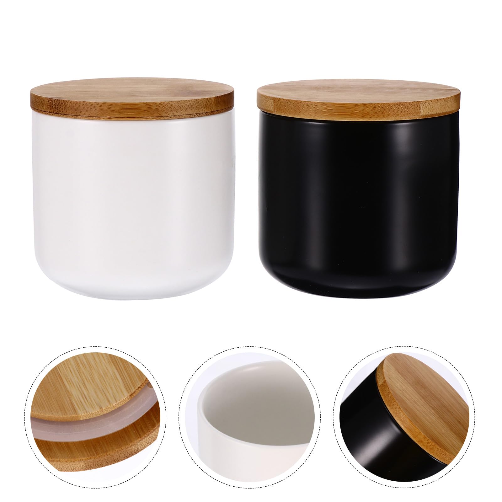 Uonlytech Barattoli Ermetici Contenitori Leggeri e Portatili in Ceramica 2 Pezzi Design Decorativo per Foglie di Tè e Alimenti Secchi per Cucina e Dispensa