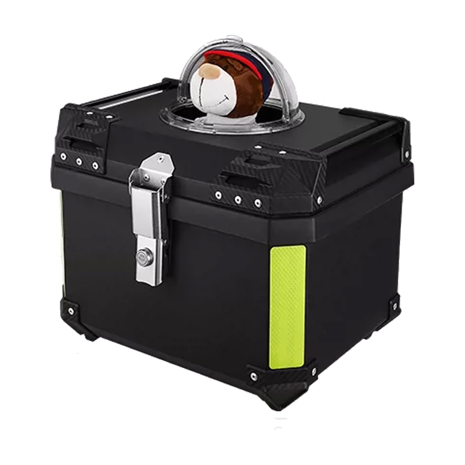 Motorcycle Tail Bag Hard for Small Pet Hard Shell Waterproof Shockproof Transparent Dome Top Box, Dog Carriers for Scooter Motorcycle Outdoor Riding Commute(45.5 * 39 * 33cm)