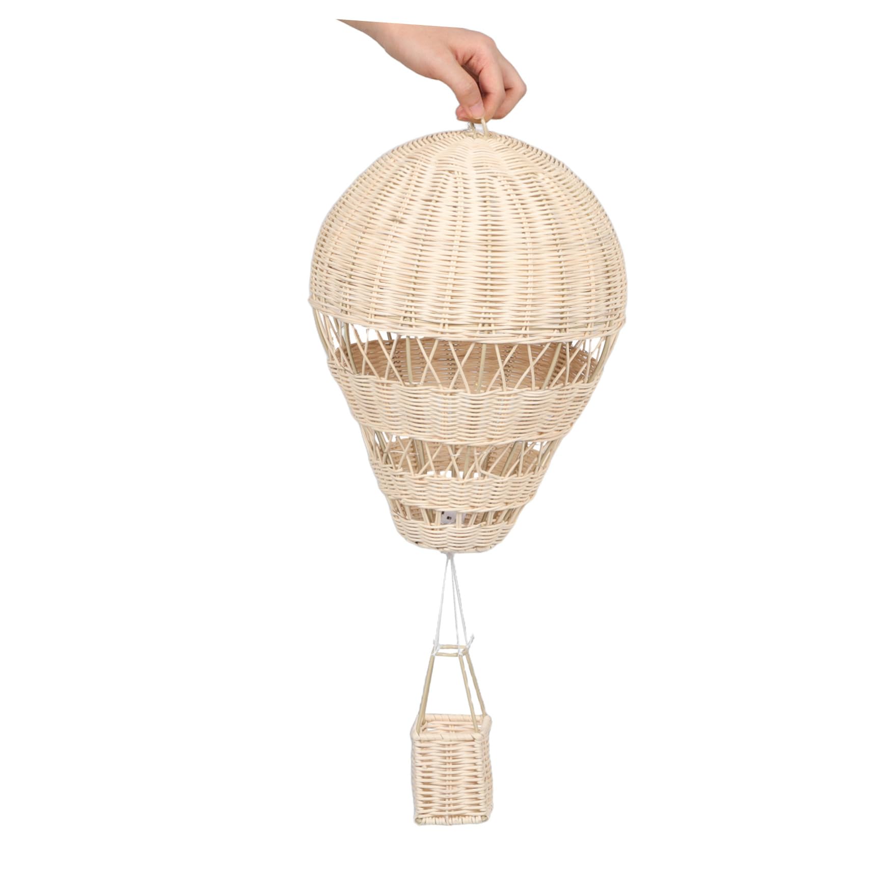 ABOOFAN Geflochtener Rattan Heißluftballon Handgefertigt Mit Lichterkette Für Kinderzimmer Deko Hängend Fotorequisite