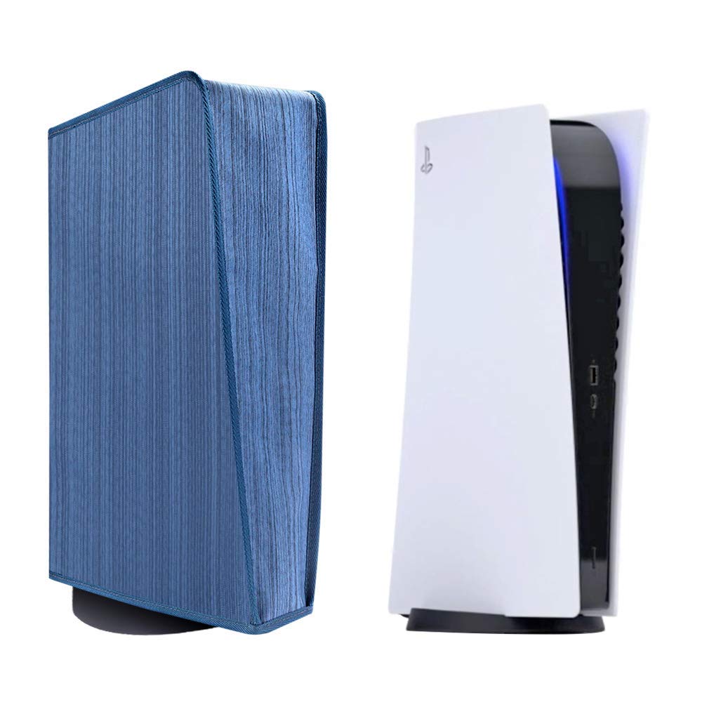 KASTWAVE Dust Cover Soft Thick Cover Sleeve for Playstation 5 Console Digital Edition & Regular Edition, Anti Scratch Waterproof Cover Sleeve, Easy Access Cable Port (Blue)