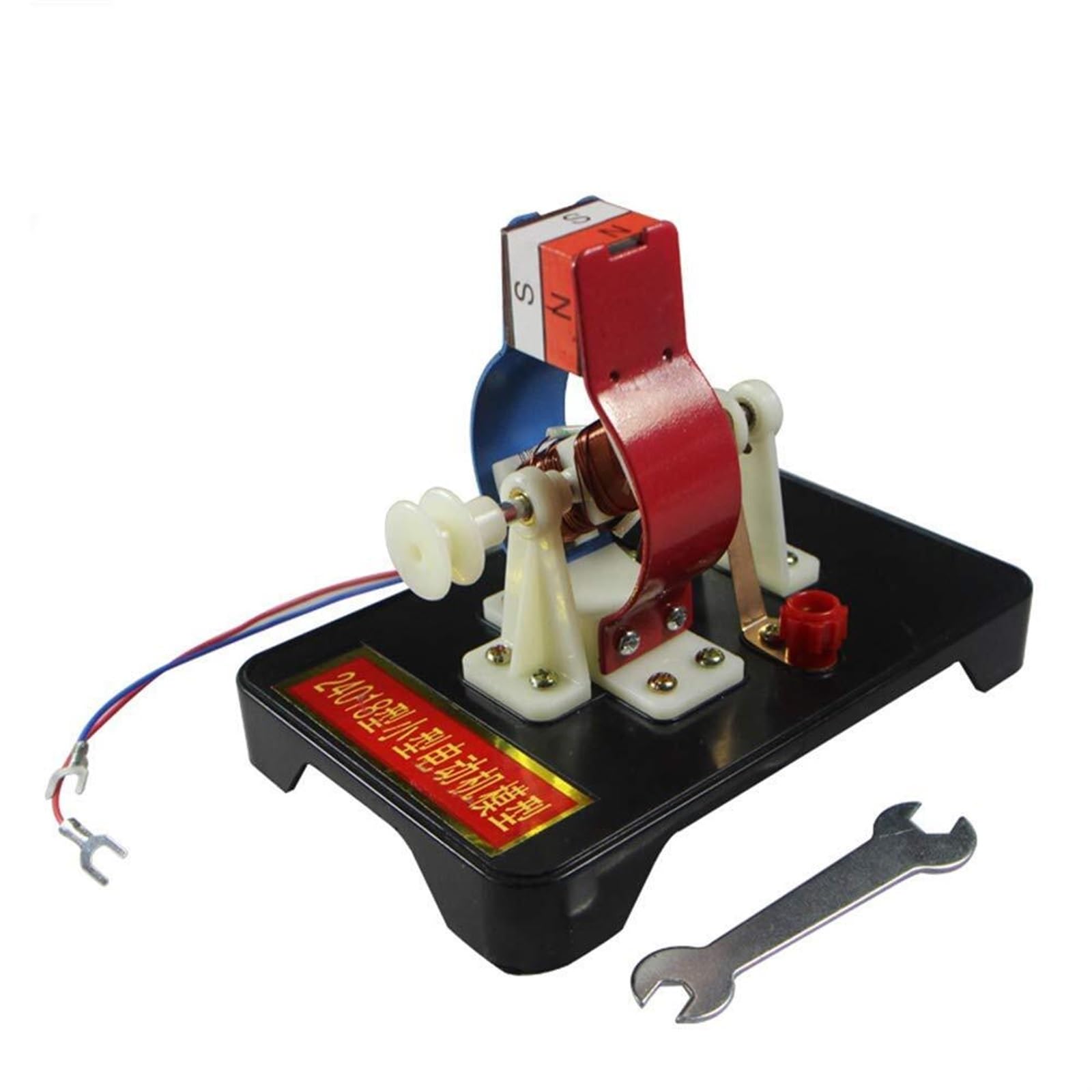 Kit de Experimento con Motor pequeño de Marco Abierto: Modelo de CC extraíble con Carcasa Transparente, Equipo didáctico de física para experimentos de electromagnetismo.