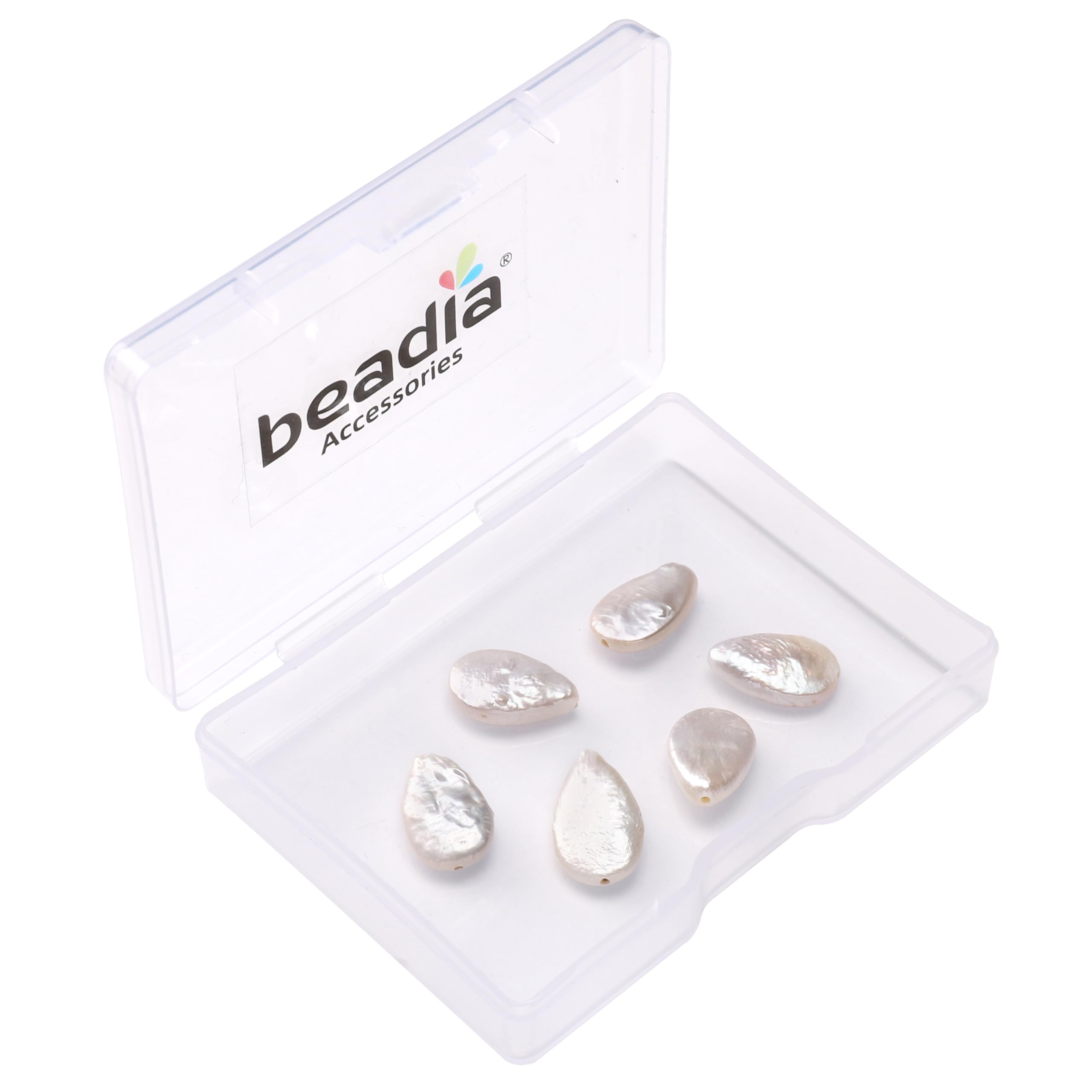 BeadiaNatural Irregular Waterdrop Freshwater Pearl Beads 14-15.5mm 6pcs Baroque Cultured Loose Gemstone Beads for DIY Jewelry Making