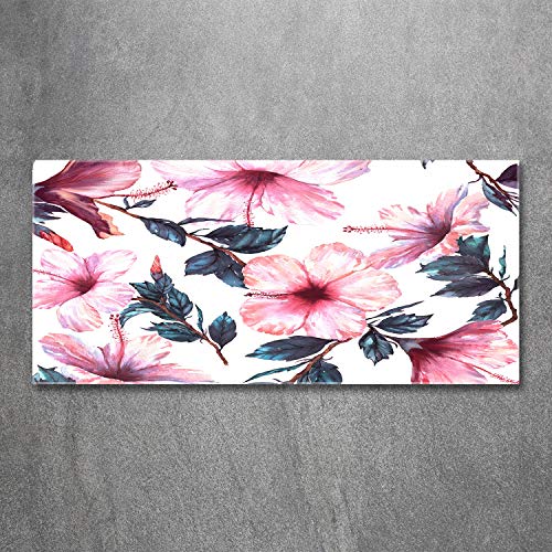 Image sur verre fleurs d'hibiscus pour une deco de salon moderne
