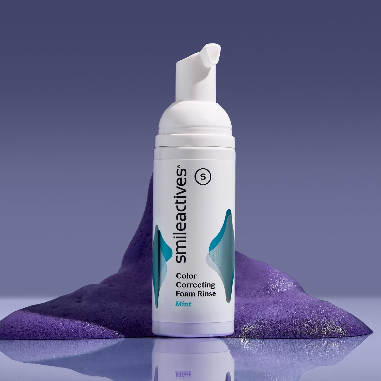 Smileactives Purple Color Correcting Foam – Teeth Brightening Booster, Visually Neutralizes Yellow Tones for a Whiter Smile, Fresh Mint Breath, Daily Whitening Support – 5 FL OZ