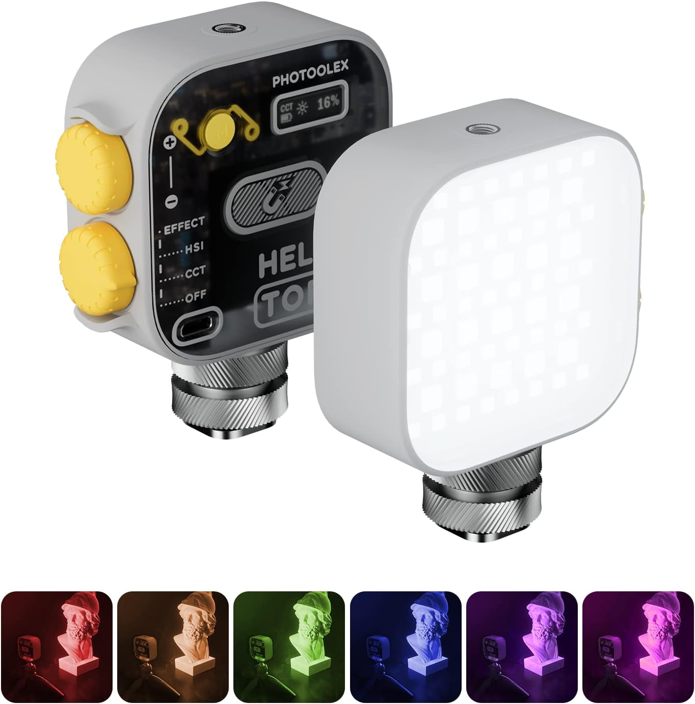 RGB Video Light, PHOTOOLEX Tofu Camera Light Mini 360° Full
