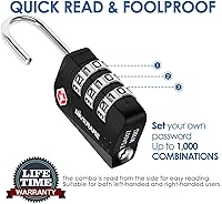 Vista 4 de 2 Pack TSA Approved Travel Luggage Locks, Metal Combination Lock, Alloy Keyless 3-Digit Padlocks, TSA Accepted Compatible Padlock for Gym Locker