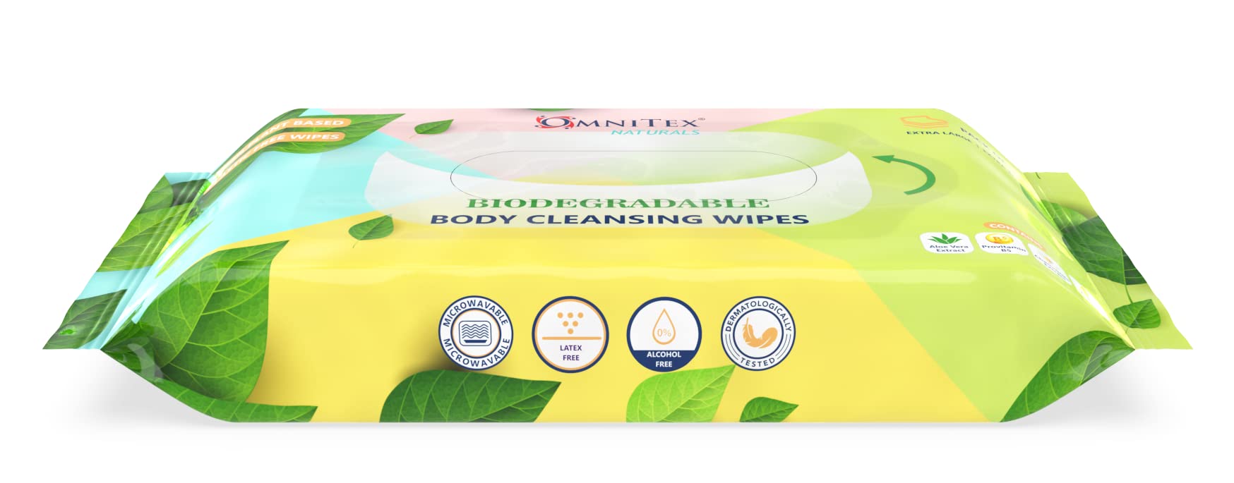 Omnitex Lot de 2 paquets de 40 lingettes nettoyantes biodégradables extra larges et extra épaisses pour le corps – Passent au micro-ondes | Sans rinçage pour le camping, les festivals, le bain au lit