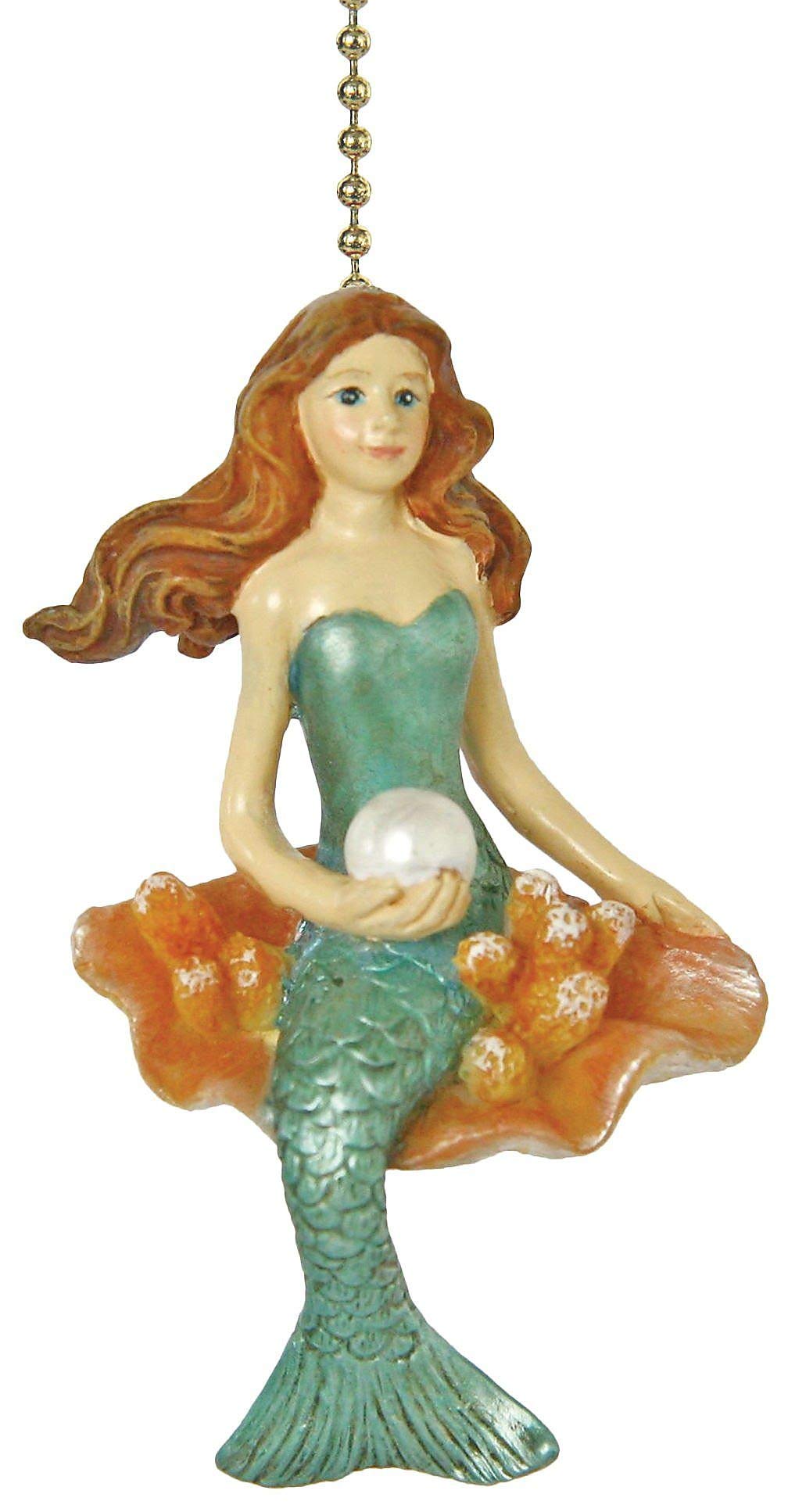 Coastal Mermaid Siren of the Sea Ceiling Fan Light Pull Chain