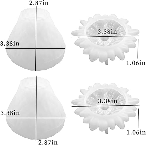 Miniatura 9 de Wehous Juego de 2 moldes de resina para frascos con tapas, caja de almacenamiento de silicona para joyero, portavelas, contenedor de caramelos,
