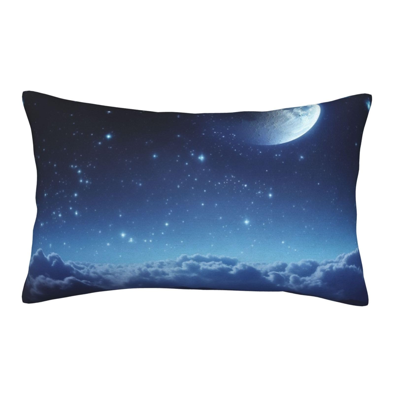 Velvet Pillowcases 20"x30" Ultra Soft Breathable Pillow Cases, Luxury Fuzzy Throw Pillow Covers with Zipper, Moon Starry Pillow Shams All Seasons Decorative Cushion Cases for Couch