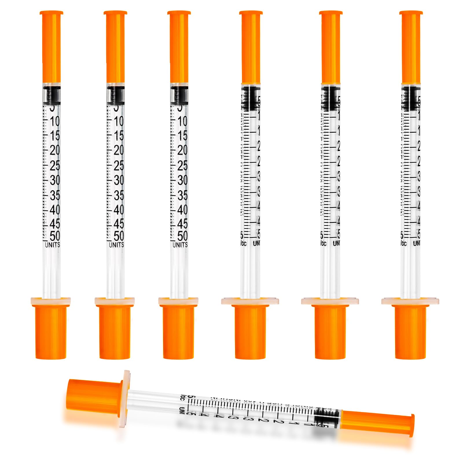 Photo 1 of 0.5ml Syringe with Cap, 29G 1/2" 13mm 1/2cc Syringes, Disposable Individual Package, Pack of 100