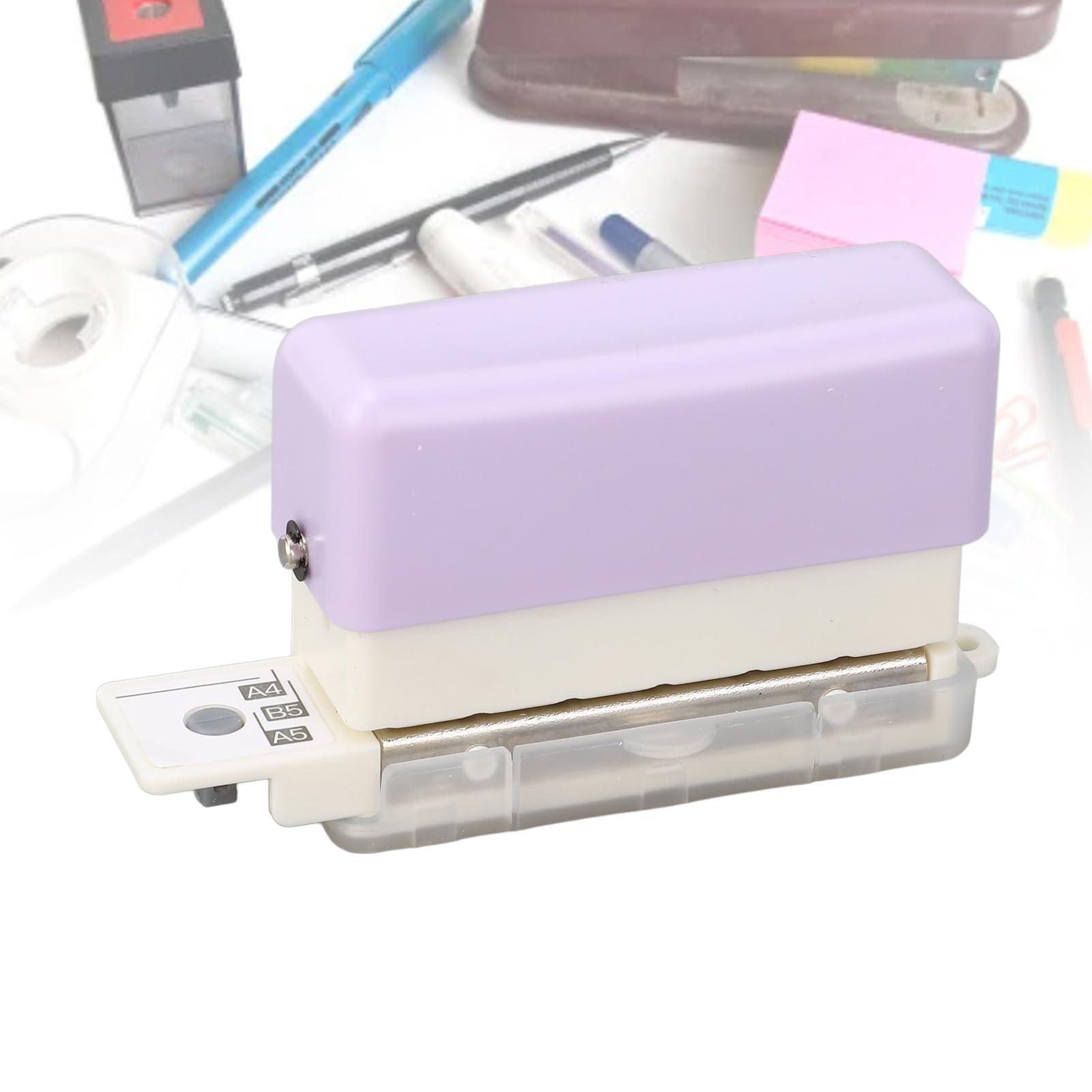 6 Hole Punch, Paper Hole Puncher, with 2 Sheet Capacity Portable Loose Leaf Easily Pierces Through 2 Sheets of Paper At Once Ideal for A5 20 Hole B5 26 Hole A4 30 Hole Binders