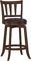Hillsdale Presque Isle Counter Height Swivel Stool in Cherry Wood - Faux Leather Seat, 26" Height, 360° Swivel