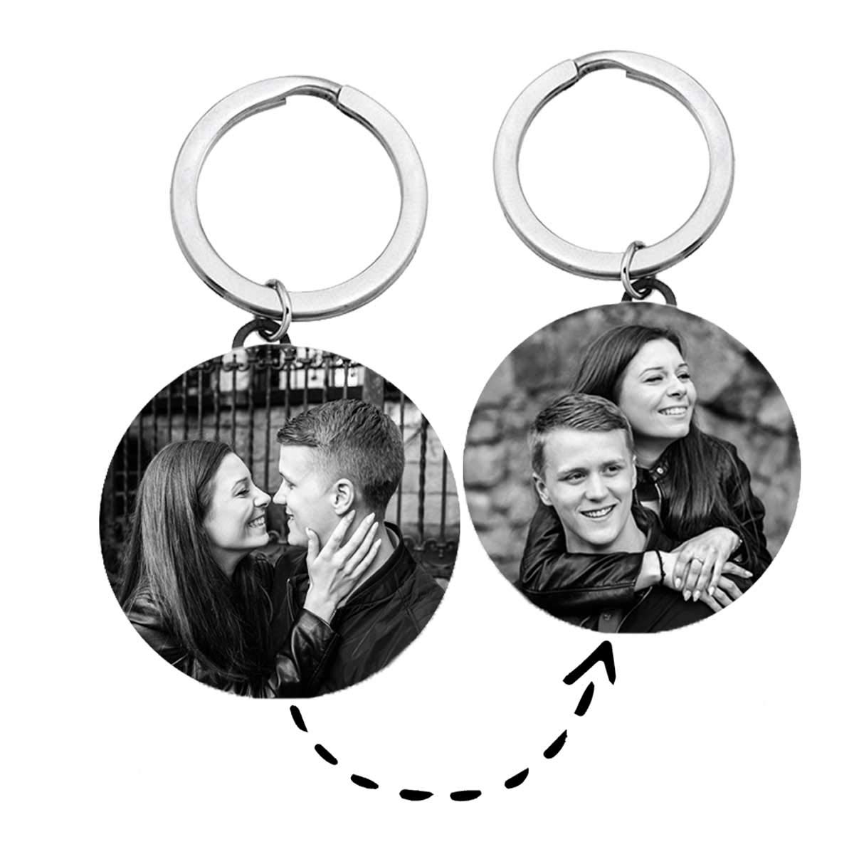 Juwelier Schönschmied Anhänger mit Bild Gravur 2 Seiten Bildgravur auf Vorderseite & Rückseite Schlüsselanhänger Geschenk - inkl. Fotogravur Bildgravur - mit AMAZON KONFIGURATOR gestalten !