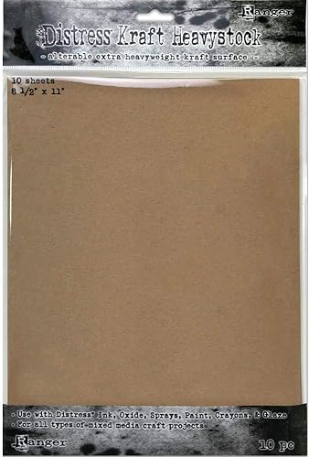Ranger Tim Holtz Distress Kraft Heavystock 10Pkg-8.5" X11"