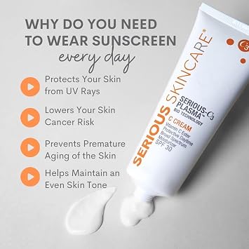 Serious Skincare Anti-Aging Vitamin C Day Trio for Radiant Skin, Hydrating C Cream Daytime Moisturizer SPF 30, Brightening Vit C Face Serum & C Eye Gel, Visibly Improve Lines and Wrinkles (3Pack)