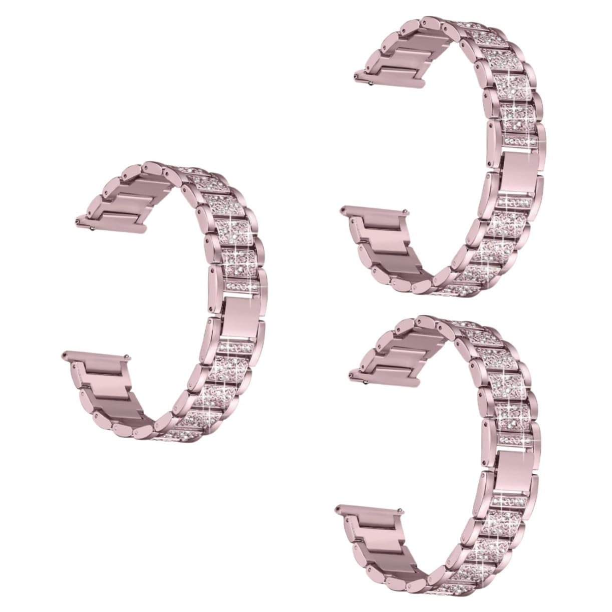 Hemobllo 3pièces Bracelet De Montre Blaze Métallique Avec Strass Remplacement Élégant Et Confortable Pour Montres Connectées Rose Poudré