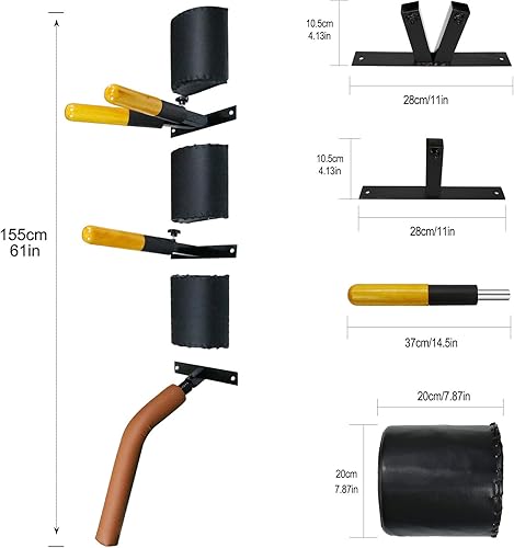 Miniatura 7 de SYNTECSO Wing Chun - Maniquí para entrenamiento de artes marciales, 3 modelos disponibles, para montar en la pared, chupete de ala portátil para